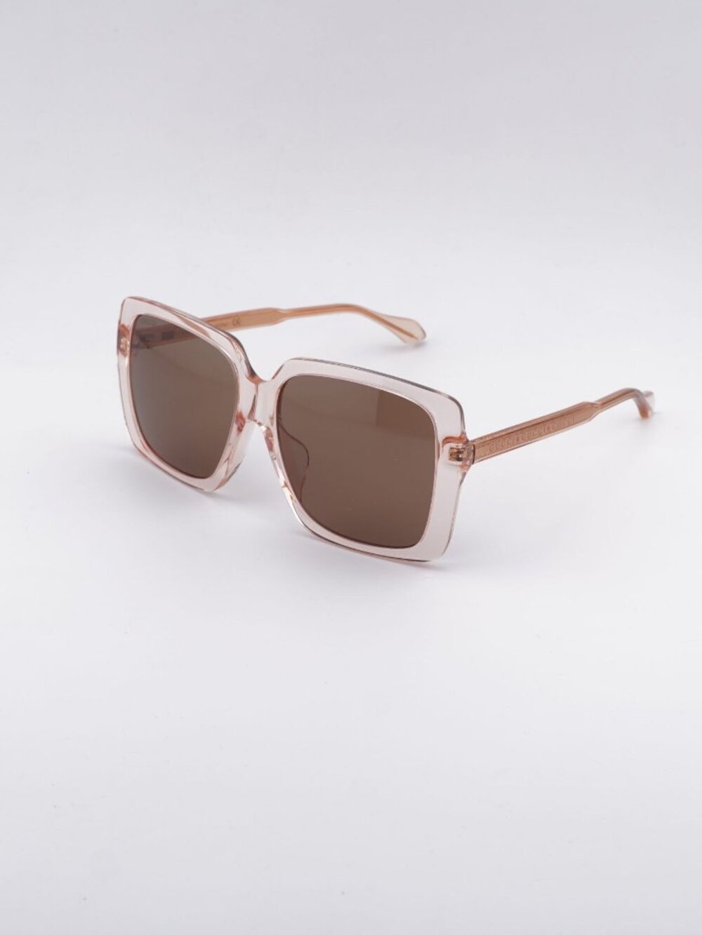 Gucci GG0567SA 004 Sunglasses Pink Square Frame, Brown Lenses